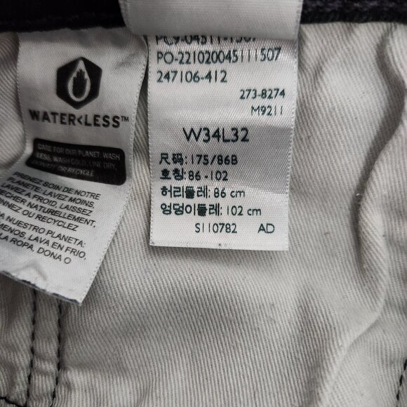 Levis Premium 511 Premium Slim Fit Jeans Men 34x32 Black Denim Faded Mid Rise - Picture 8 of 9
